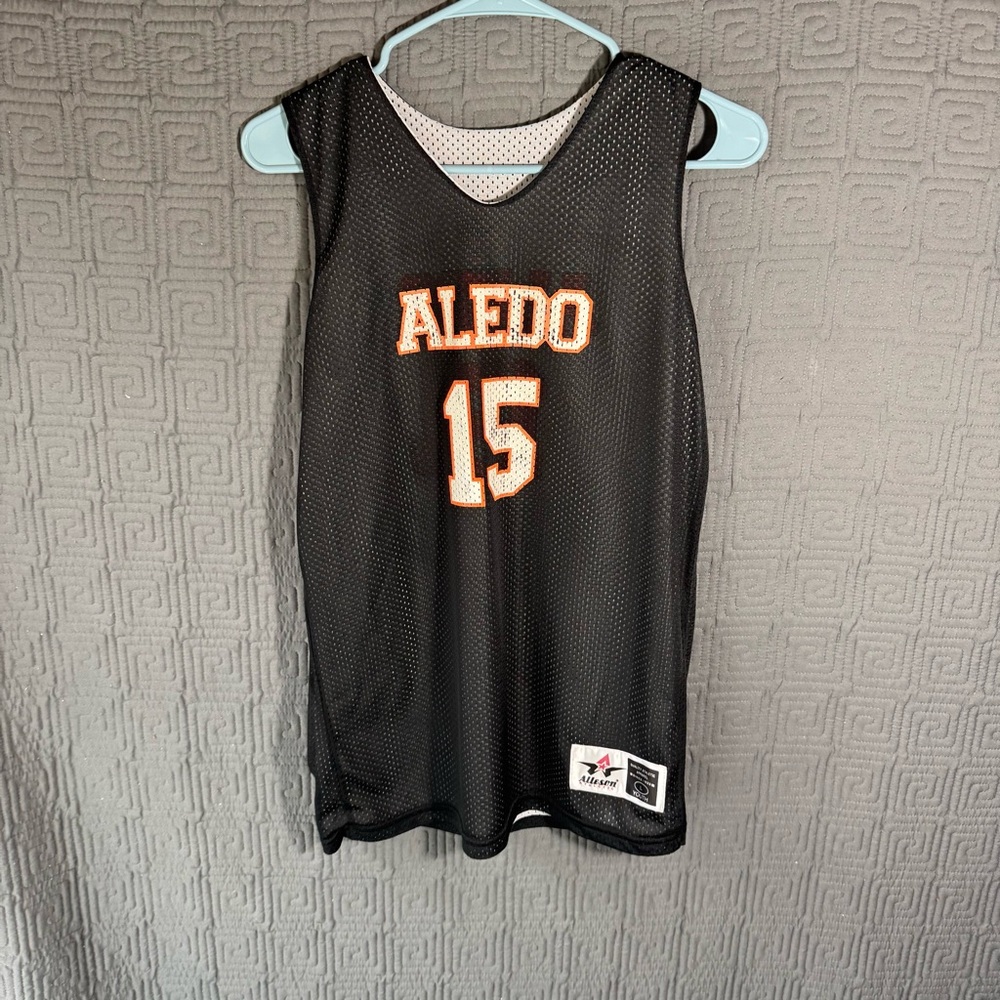 Alleson Athletic Jersey Youth Size Large Aledo Bearcat 15 Black White Reversible
